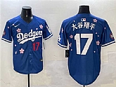 Men's Los Angeles Dodgers #17 Ohtani Royal 2025 Tokyo Series Limited Stitched Jersey,baseball caps,new era cap wholesale,wholesale hats